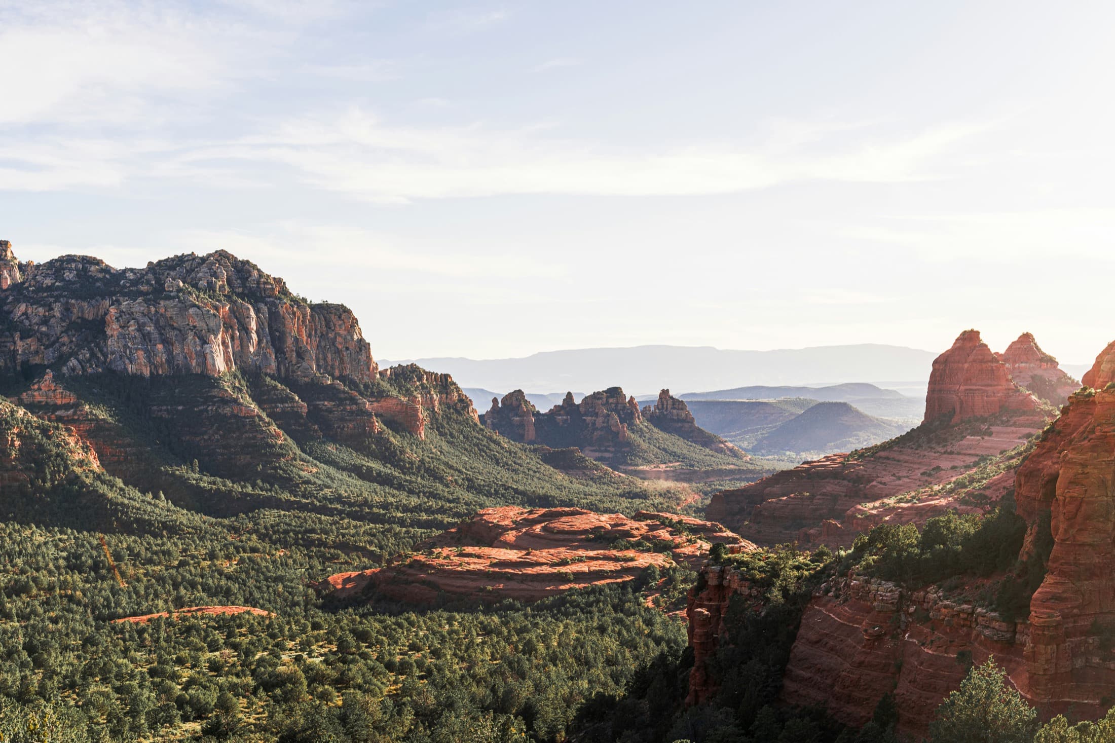 Sedona red rock canyon at golden hour